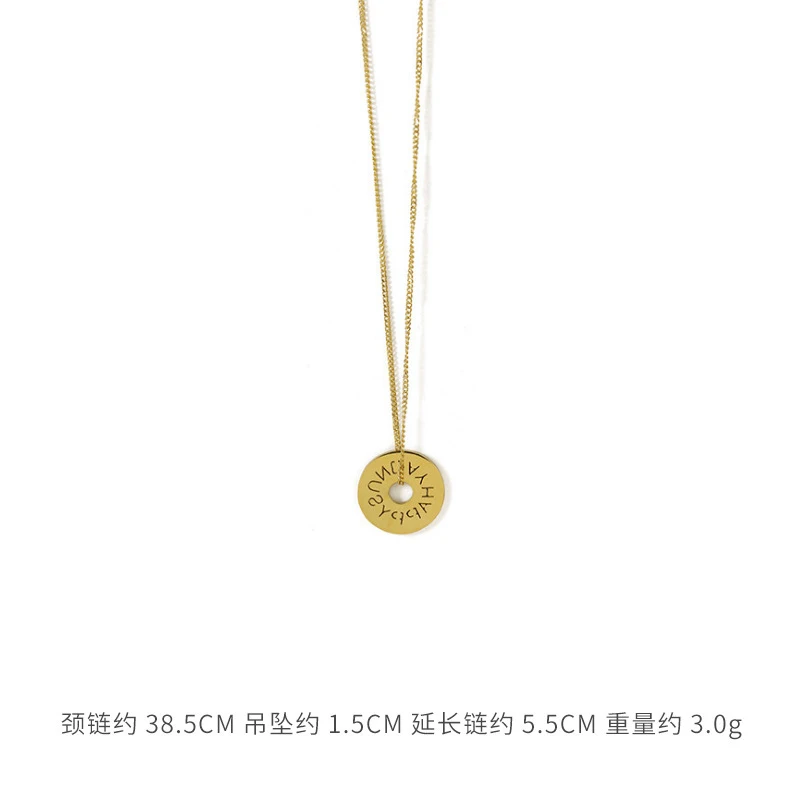 

TOSAKO Necklace Gold Color Pendants Sweater Chain Minimalism Round Coin Vintage