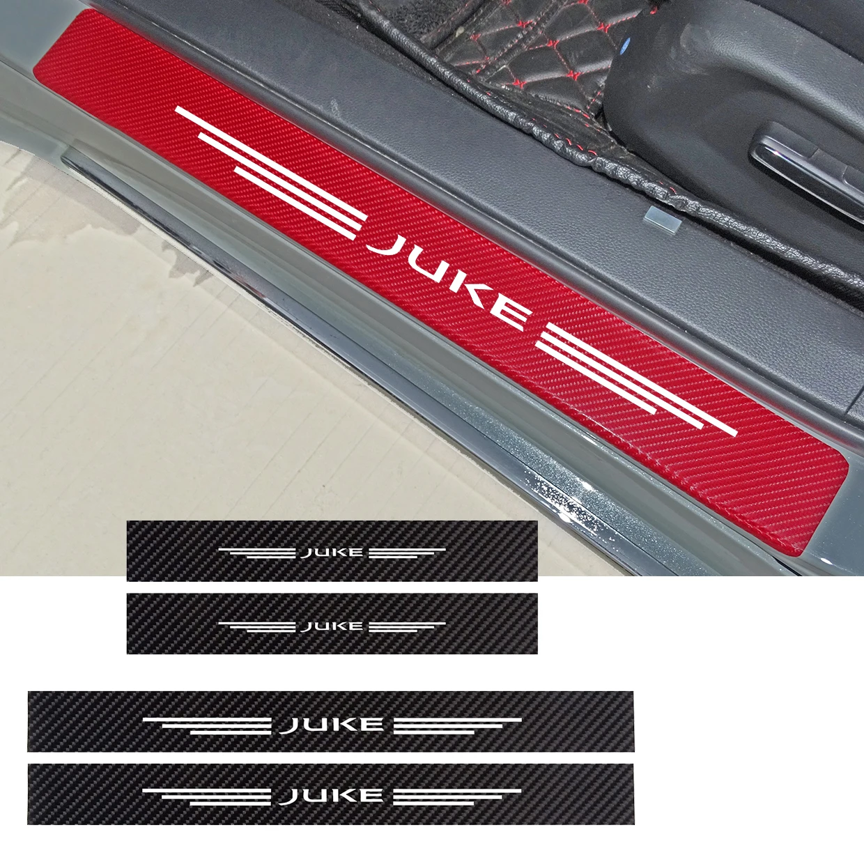 4 Шт Автомобильные накладки на пороги и устойчивая к царапинам углеродного