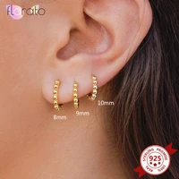 10mm 9mm 8mm 925 sterling silver ear buckle ball hoop earrings for women simple huggie earrings fashion jewelry accessories