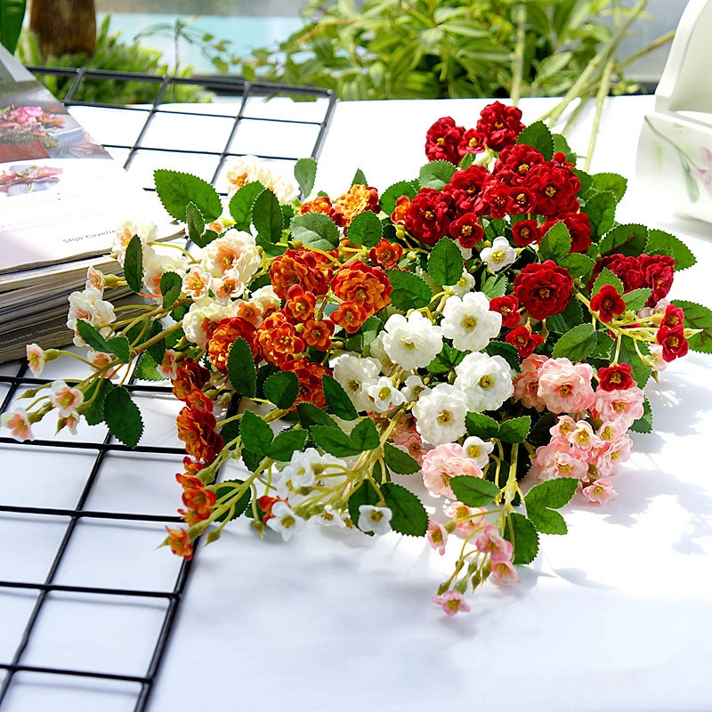 

Single Ai Ni Small Rose Rose Multi-head Rose Artificial Flower Artificial Bouquet Wedding Decoration Fake Flower Branch