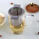 Заварник для чая с двойными ручками и крышкой, сетчатый фильтр из нержавеющей стали для кофе, чашка для чая с подвесными листьями, ситечко для чая, инструмент для чая