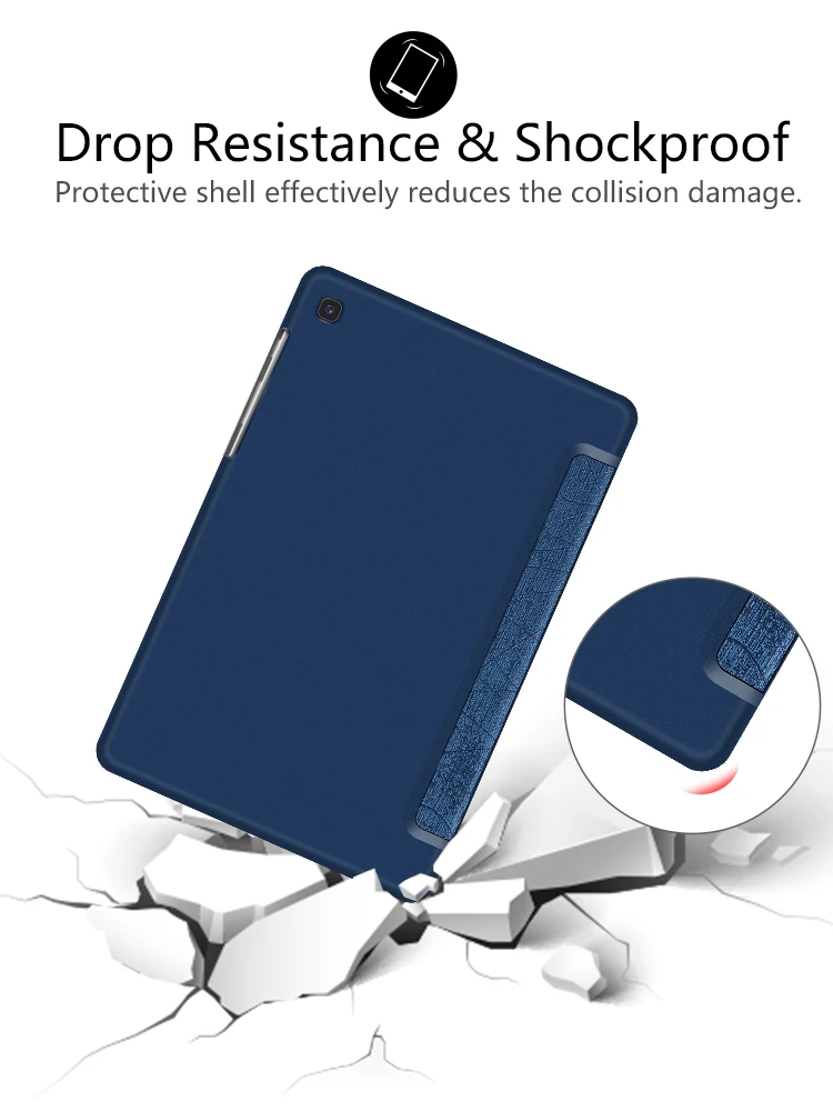 

Case with Pencil Holder for Samsung Galaxy Tab A 10.1 SM-T510/T515 Tablet Stand Samsung Galaxy Tab A 10.1'' Cover+Film