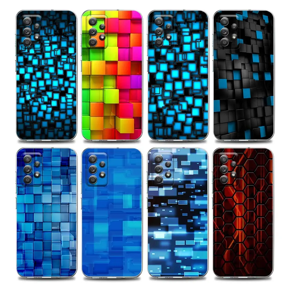 

Geometry Diamonds Clear Phone Case for Samsung A01 A02s A11 A12 A21 S A31 A41 A32 A51 A71 A42 A52 A72 Soft Silicon