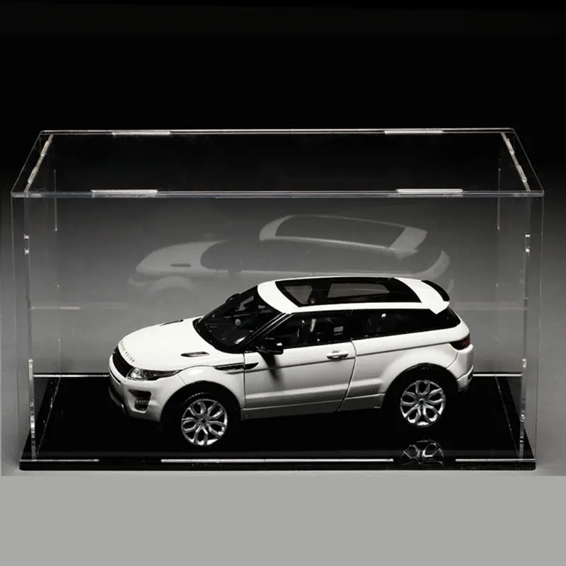 

Acrylic Clear Display Show Case for 1/18 Diecast Model Toy Car Black Base Dustproof Model Figure Storage Box