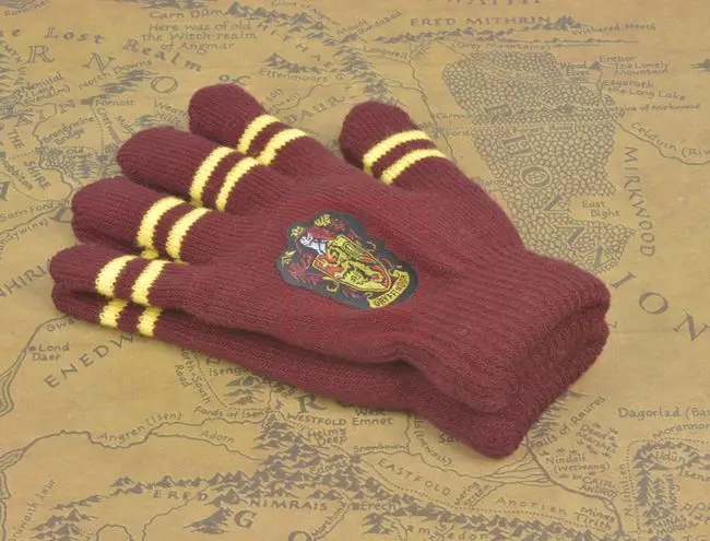 Утепленные домашние перчатки Gryffindor Harri POTER Аниме Косплей зимние теплые тянущиеся вязаные перчатки игрушки для детей-поклонников Рождественский подарок