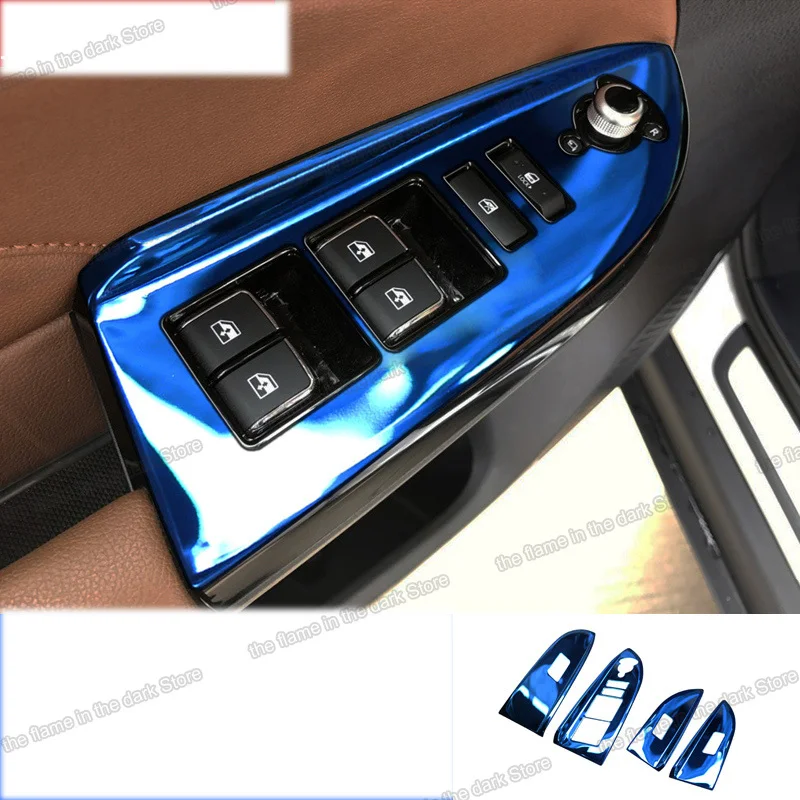 lsrtw2017 stainless steel car window control panel trims for changan cs95 2017 2018 2019 accessories button decoration | Автомобили и