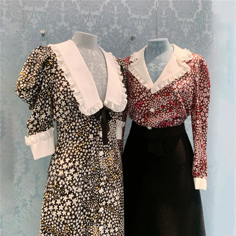 Сезон весна-лето Новинка Женские пальто с длинными рукавами и цветочным узором