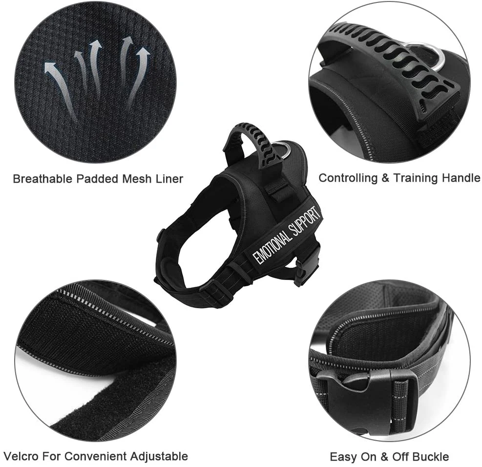Solide Hunde weste reflektieren des Geschirr Haustier verstellbares Nylon halsband abnehmbare Patches Hunde training im Freien gehen mittelgroße Hunde – Detail 3