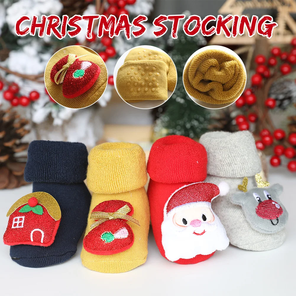 

Kids Children's Socks for Girls Boys Thicken Print Cotton Toddlers Baby Christmas Socks for Newborns Infant Short Socks Clothing