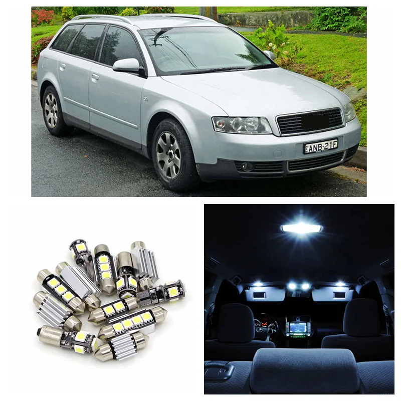 Автомобильные светодиодные лампы Canbus 15 шт. белые без ошибок внутренний комплект