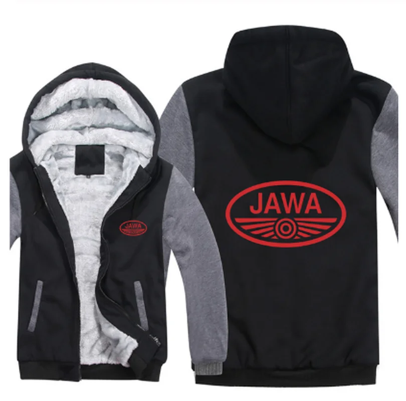 

2021 New Winter Jawa Motorcycle Hoodies Jacket Fashion Pullover Man Coat Wool Liner Fleece Jawa Sweatshirts Coat y7