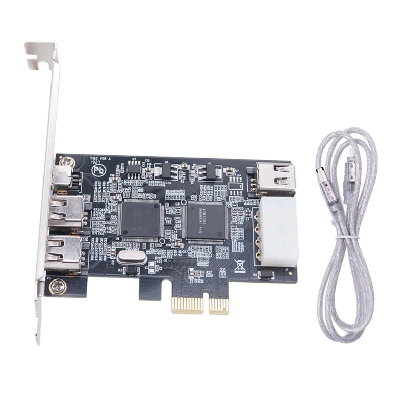 

Контроллер с 4 портами 1394 Firewire Card 1394A, плата расширения PCI-E 1X к IEEE 1394 DV, видеоадаптер 1x 4Pin 3x 6Pin 85DC