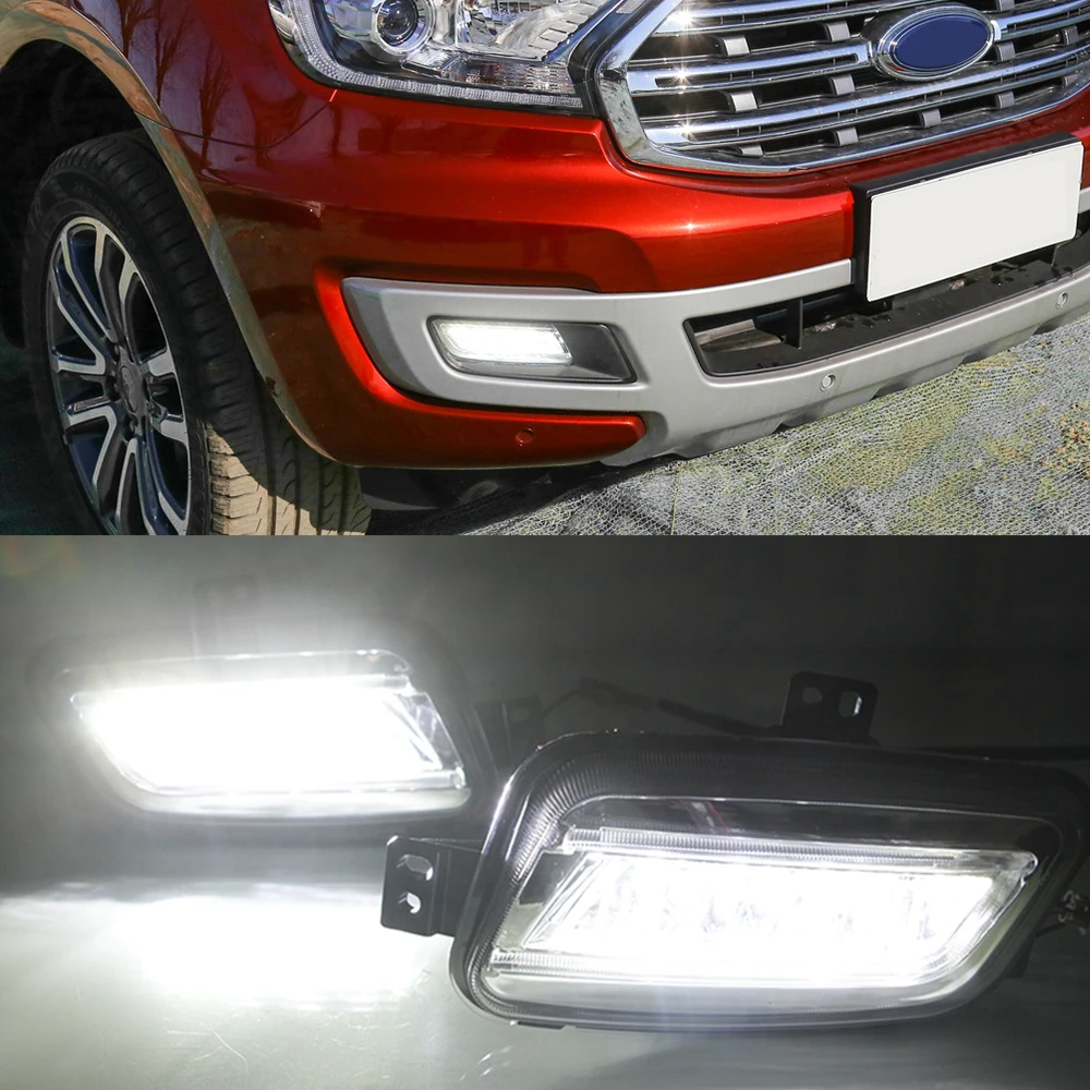 Автомобильная проблесковая стиль для Ford Everest 2016 2017 2018 2019 светодиодный DRL Дневной