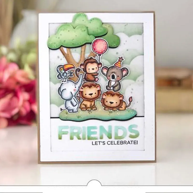 

Elephant Balloon Lion New Metal Cutting Dies & Stamps Scrapbook Dariy Decoration Stencil Embossing Template DIY Greeting Card