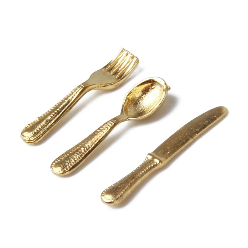 1/12 кукольный домик Миниатюрный набор посуды из нержавеющей стали 12 предметов