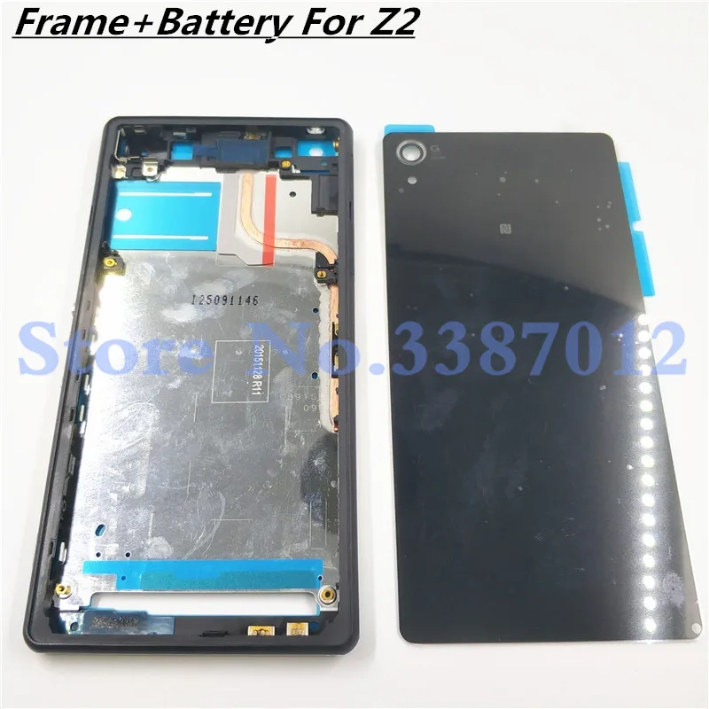 Оригинальный Полный Корпус для Sony Xperia Z2 L50w D6503 D6502 ЖК-панель средняя рамка Корпус Крышка батарейного отсека с боковыми кнопками