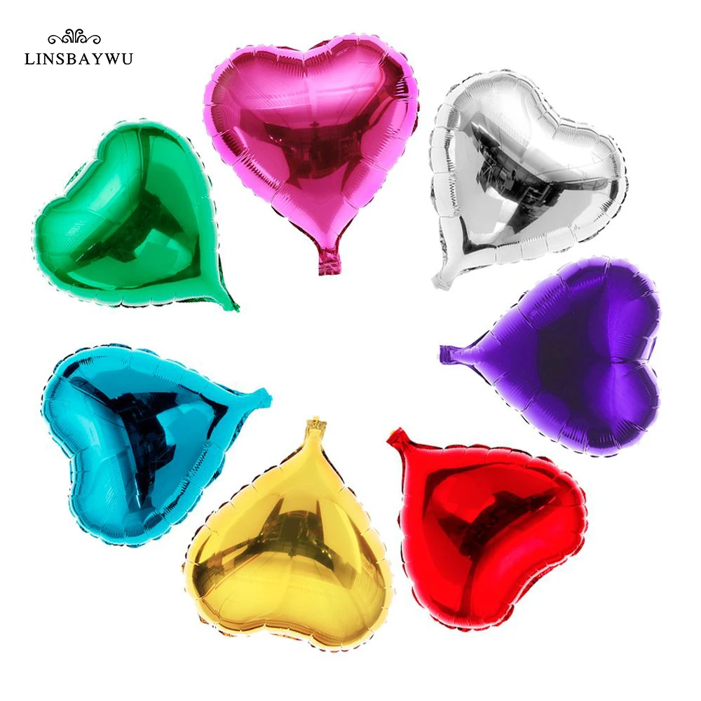5 шт. 10 дюймов любящее сердце Фольга Гелий воздушные шары для свадьбы вечеринки