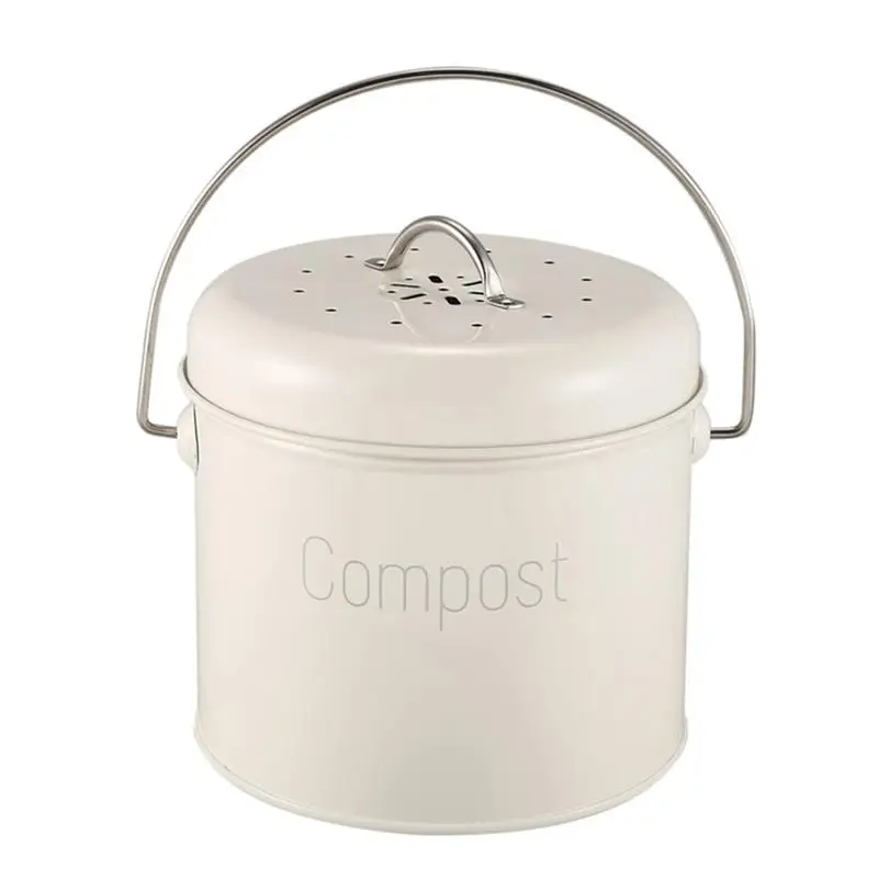 

1Pc Iron Garbage Can Odorless Trash Bucket Portable Waste Can for Kitchen Bathroom Home