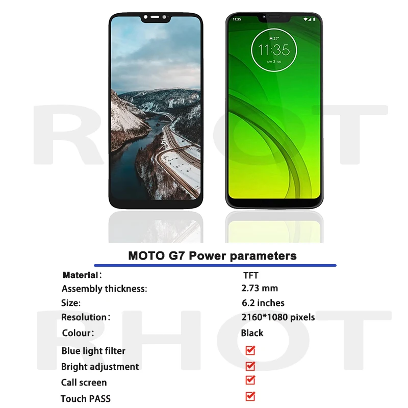 

100% tested Original 6,2" LCD Display for Motorola Moto G7 Power XT1955 LCD touch screen digitizer assembly Replacement Parts