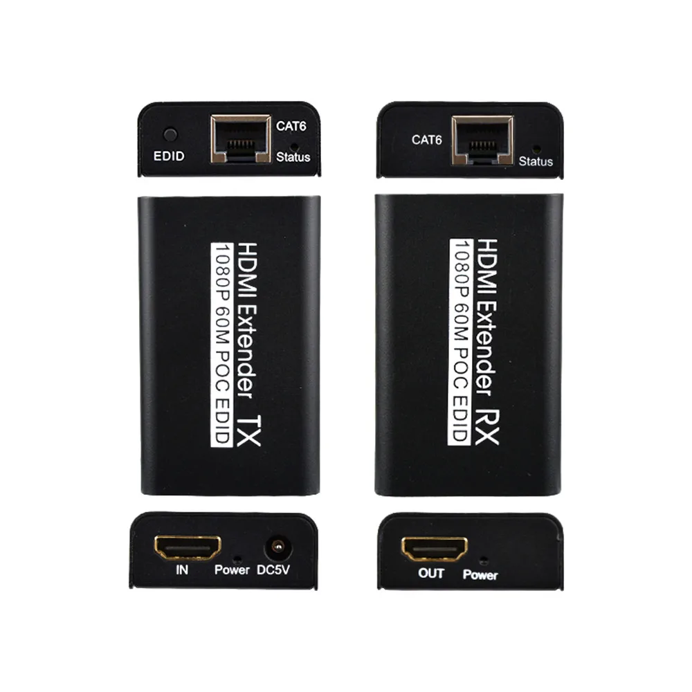 1080P HDMI-совместимый удлинитель ИК 60 м удлинитель RJ45 3D HDMI-совместимый передатчик-приемник Cat6/Cat6A/Cat7 кабель