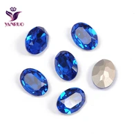 yanruo 4120 oval capri blue fancy glass beads diamond sewing rhinestones glass diy base ornaments claw setting