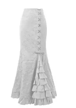 Женская юбка русалка в винтажном стиле длинная облегающая юбка-годе с оборками