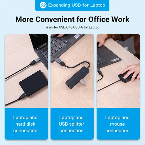 Переходник Vention Type C на USB-адаптер типа C «папа» на USB 3.0 «мама» OTG Кабель-переходник для Macbook Pro Samsung S20 S10 USB-адаптер OTG