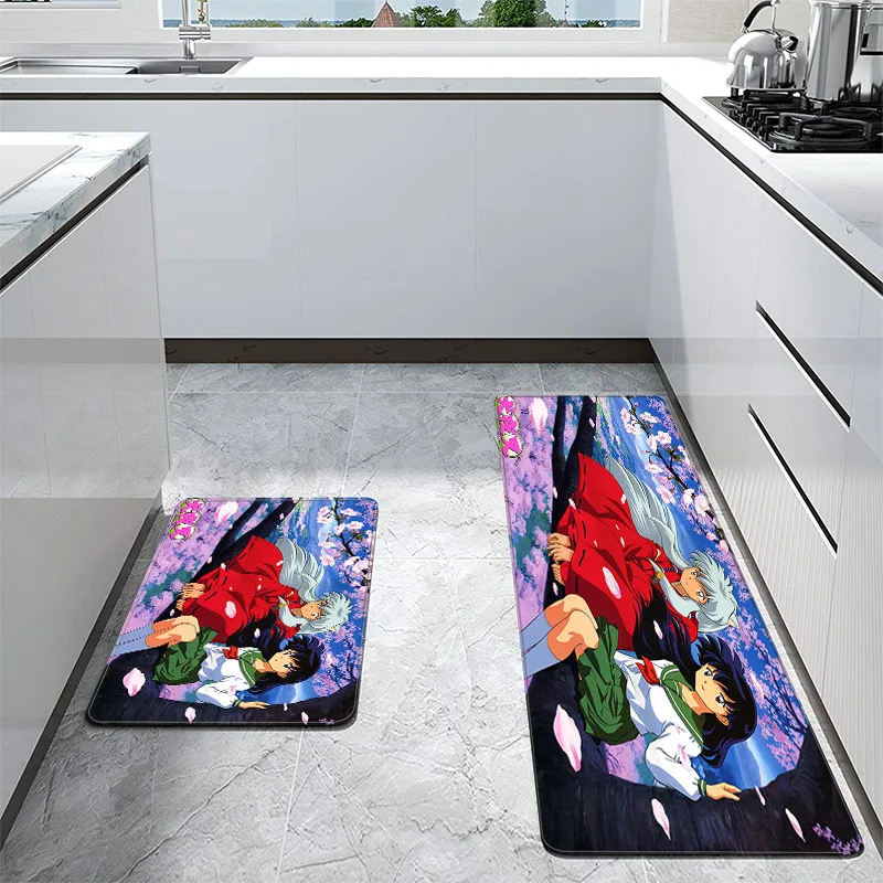 Современный кухонный коврик аниме Inuyasha длинный для спальни прихожей входной 3D