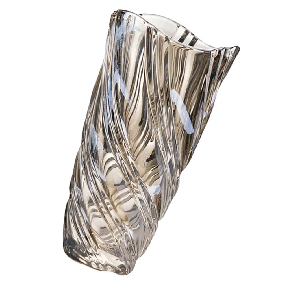 

1Pc Flower Arrangement Vase Crystal Glass Vase Flower Vessel Ornament (Brown)