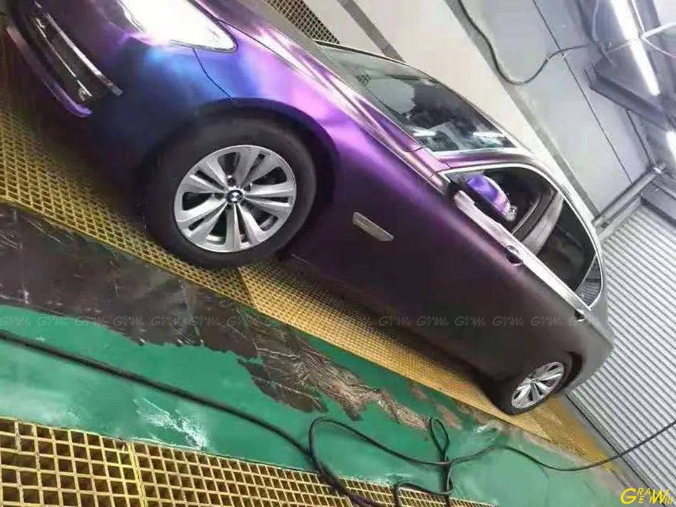 Сатиновая цветная синяя/фиолетовая виниловая пленка Сменное покрытие фольга