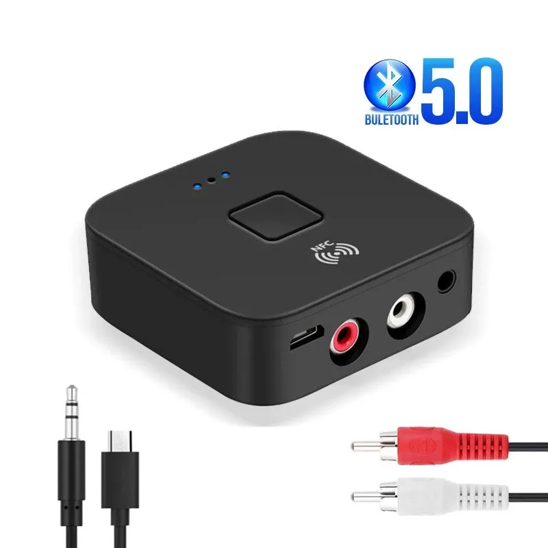 Приемник Bluetooth 5 0 NFC 3 мм AUX RCA разъем HIFI стерео аудио беспроводной адаптер