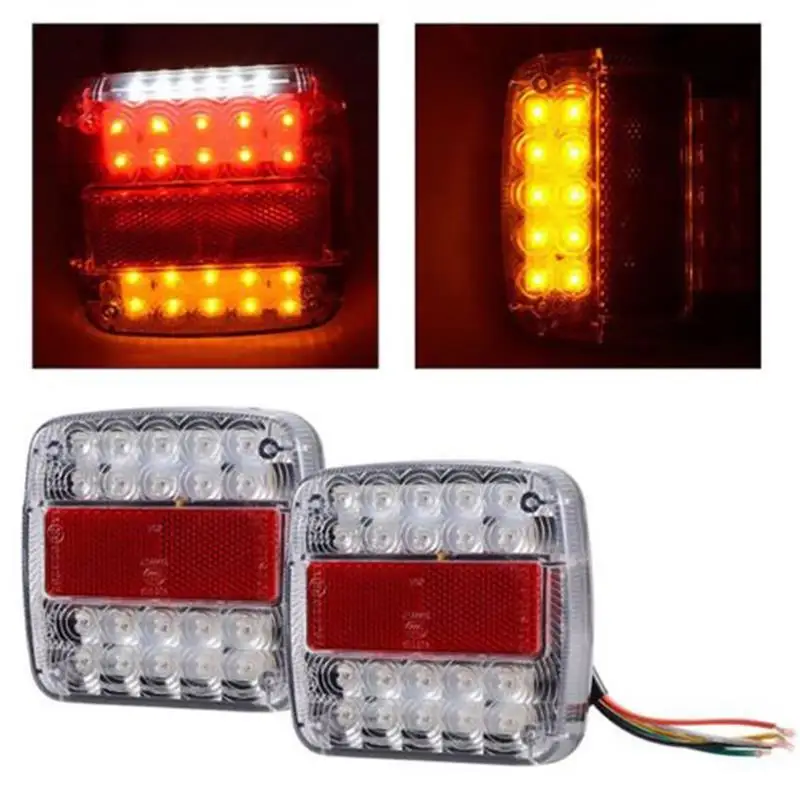 

2PCS 12V Rear Reverse Stop Light Indicator For Trailer Truck UTE Caravan