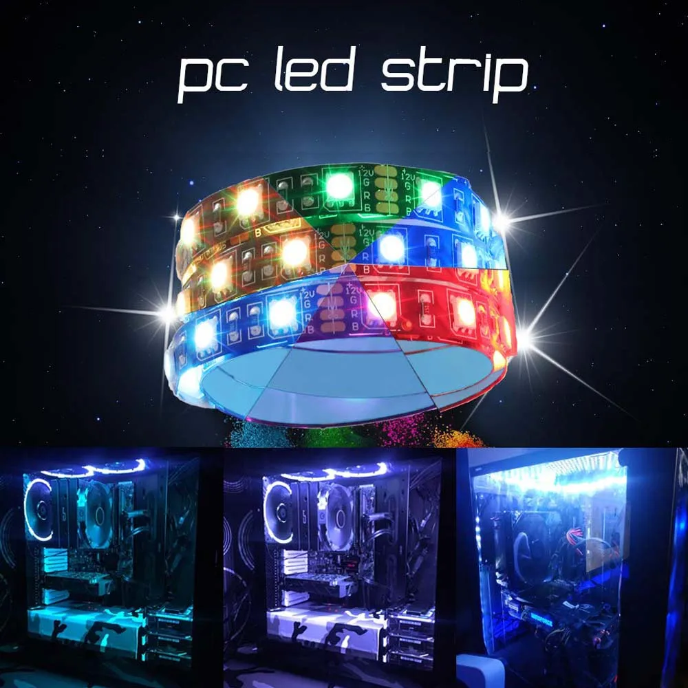 Адресная светодиодная лента для ПК 5 В 3 контакта ARGB Header чехол Asus Aura Sync Gigabyte RGB Fusion