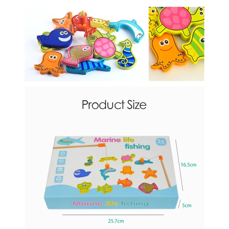 Детские развивающие игрушки деревянный Игровой набор для рыбалки интересные