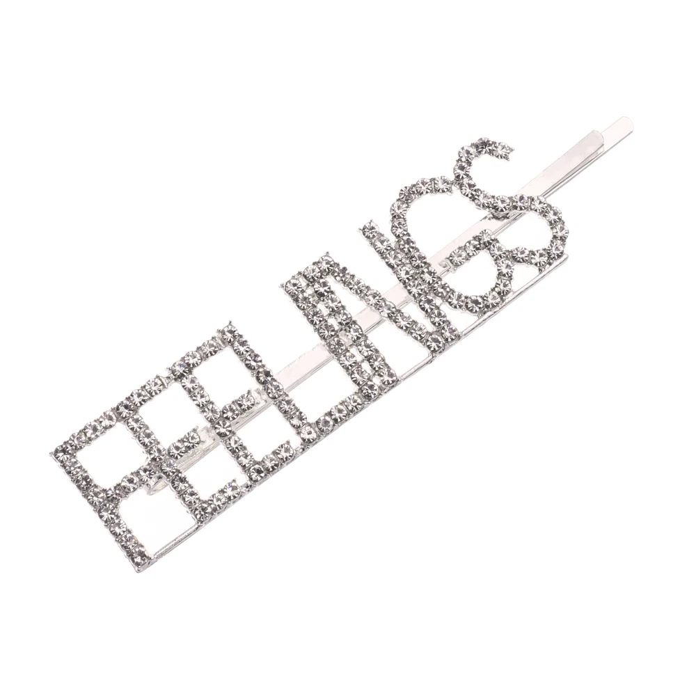 FEELINGS 1 шт. модные буквы слова Стразы хрустальные шпильки для волос заколки для волос булавка орнамент заколки-пряжки аксессуары для укладки волос - Цвет: FEELINGS