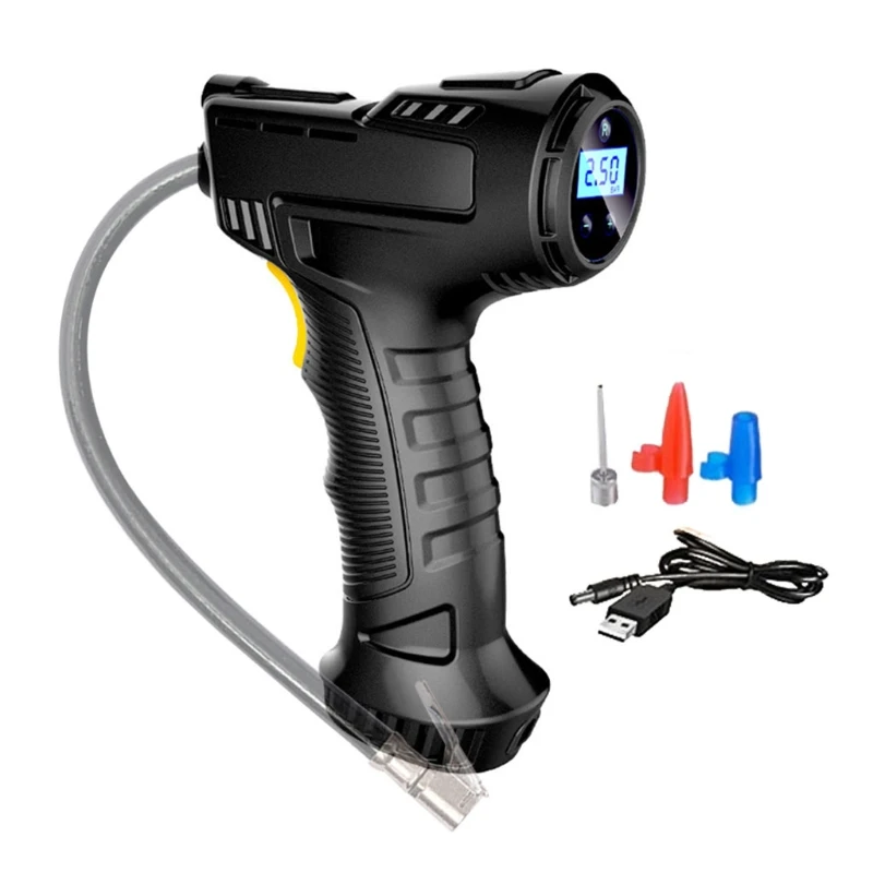 

120W Handheld Air Compressor for Car Multifunctional Air Pump Tire Inflator with Bright Emergency Flashilight