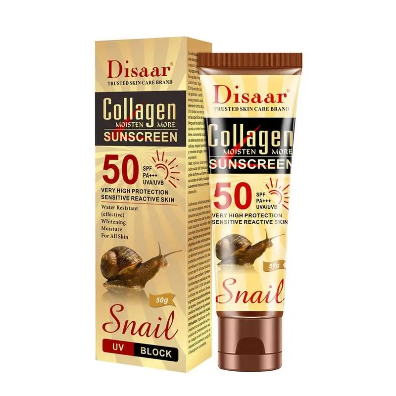 

Collagen Snail Sunscreen Protetor Whitening Solar Uv Radiation Sunscreen Body Cream Oil-control SPF50++ Moisturizing Sun Screen