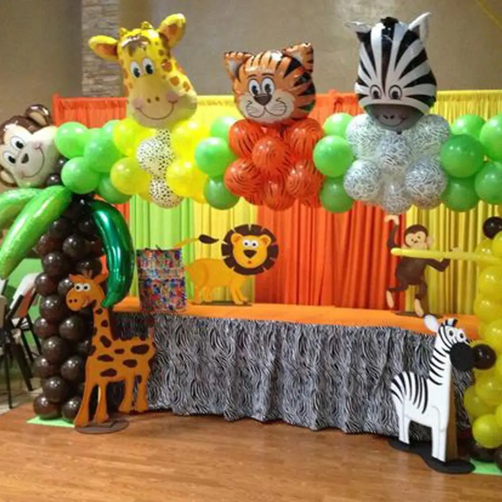 1 шт джунгли воздушные шары из фольги в виде животного для вечеринки стиле сафари