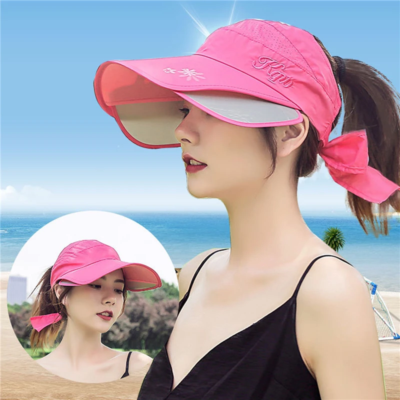 

Sun Hats For women UV PROTECT Visor Baseball Cap Summer Topless Beach Hat Cycling Fishing Sun Shade Caps With Elastic