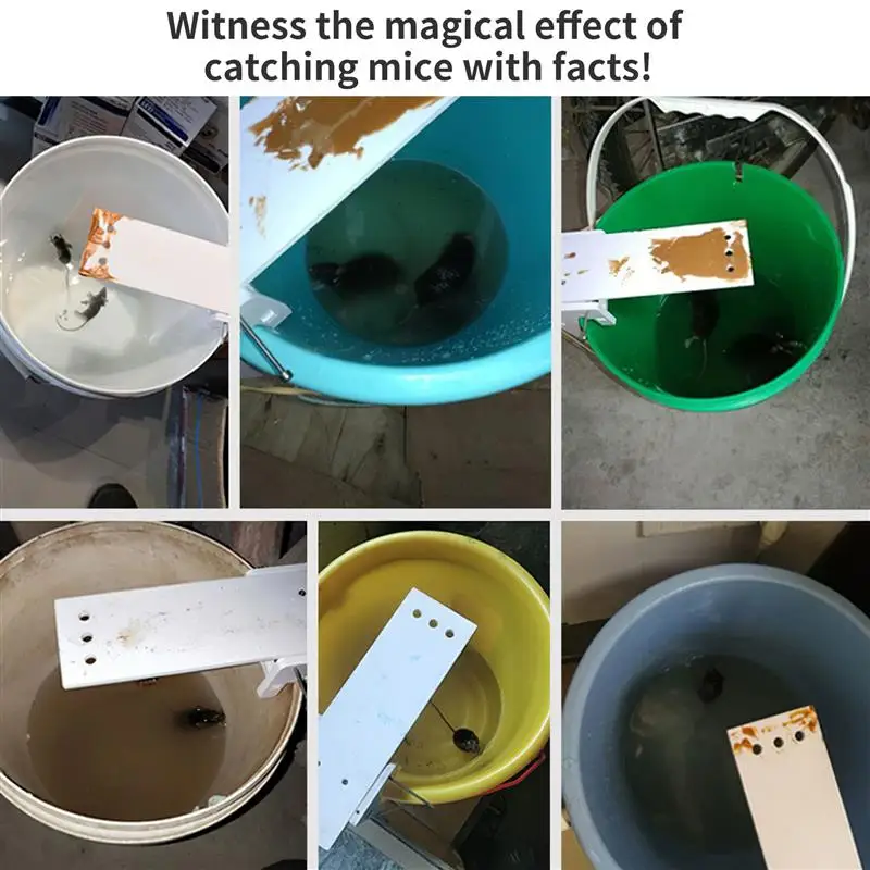 Non-toxic Bucket Mouse Trap Wooden Rat Catcher Seesaw Automatic Reset Mice Reusable Rodent for Home Outdoor | Дом и сад