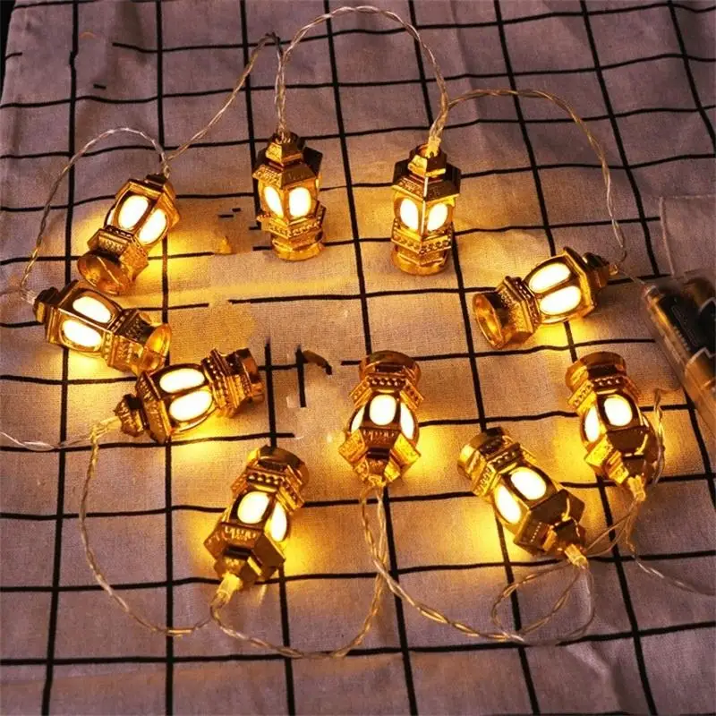

GIHOO EID Mubarak LED Light String Decora Gold Silver Palace Lantern for Muslim Islam Ramadan Festival Party Decoration Supplies