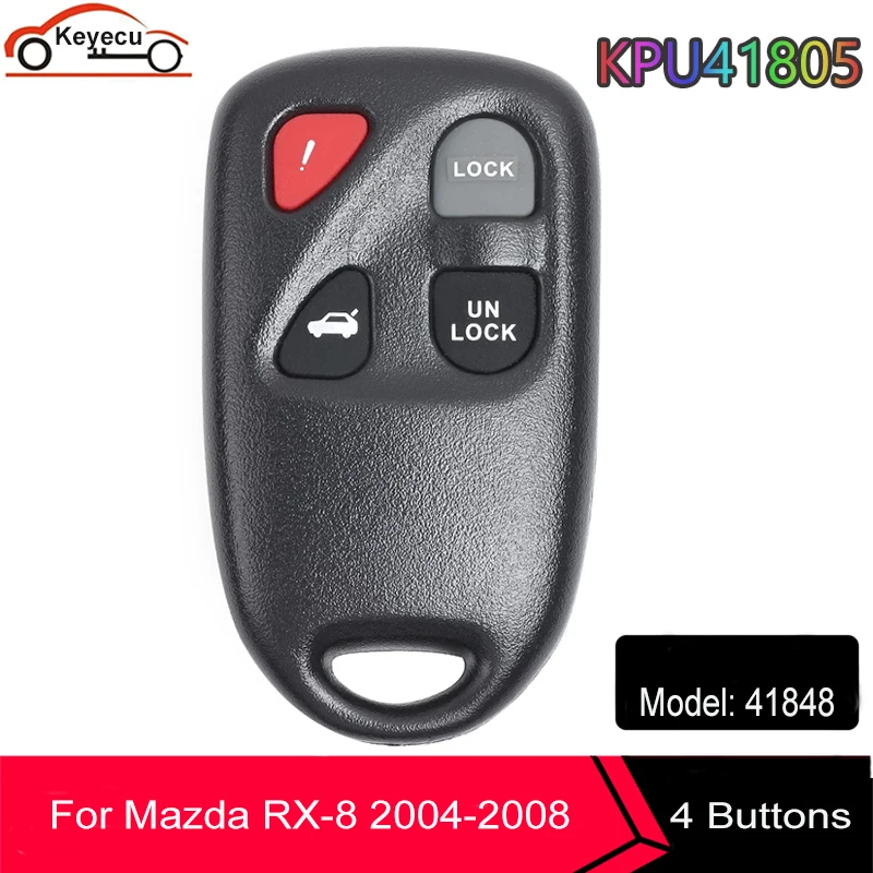 

KEYECU Replacement New Keyless Entry Remote Car Key Fob 4 Button for Mazda 6 2003 2004 2005 2006 Model: 41805 FCC: KPU41805