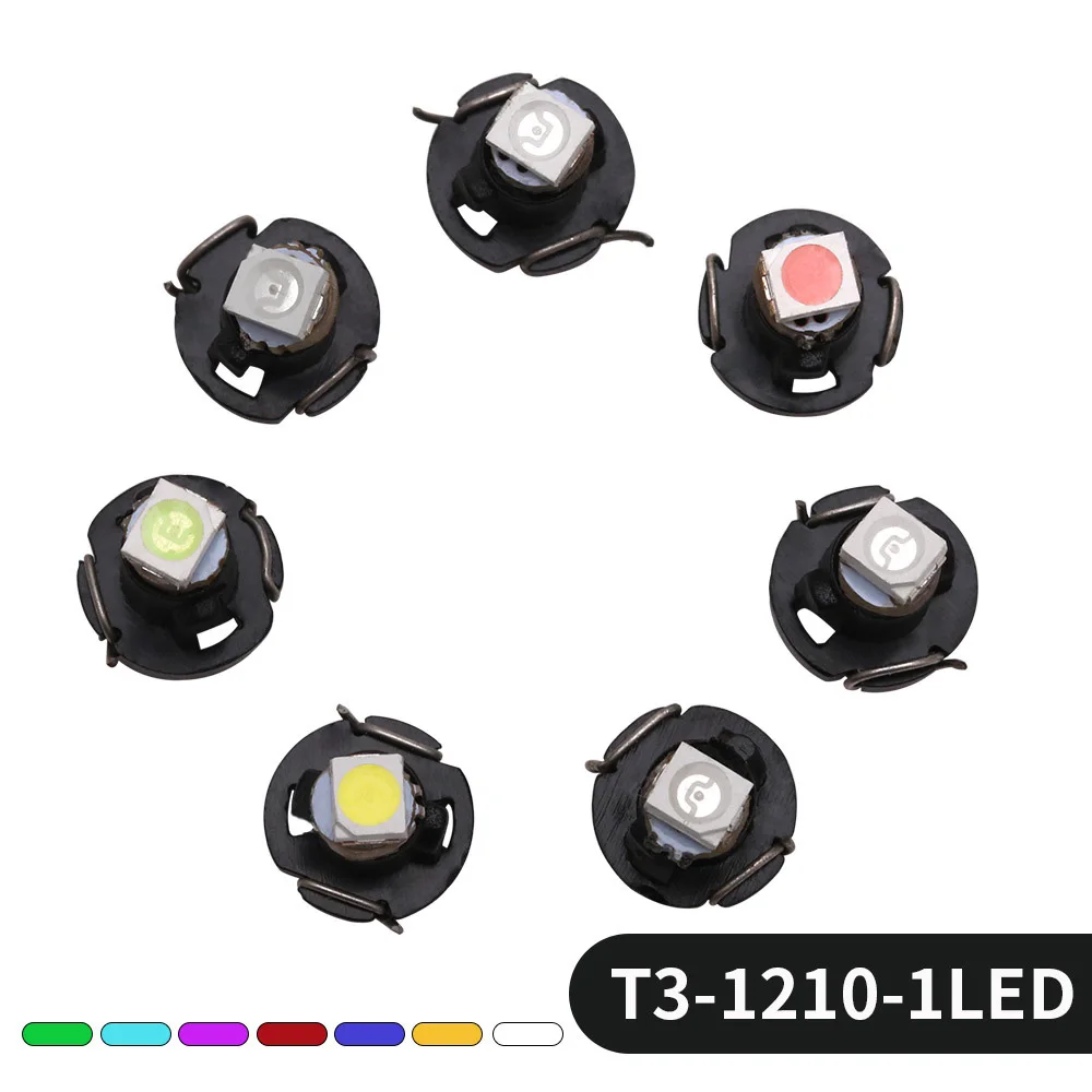 

2PCS Hot-selling T3 1210 1SMD Instrument Lamp LED Bulb 12V White LED Car Lamp Instrument Lights Universal 0.0021 Kg 0.12W 0.01A