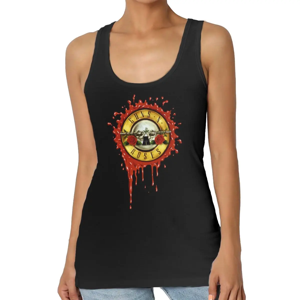 

American Rock Band Guns And Roses Print Tank Top Women Sleeveless Summer Graphic Vest Fashion Tops for Teens Vogue TankTop