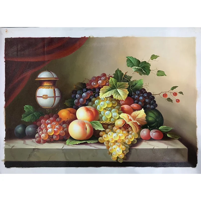 

KOWELL 100% ручная роспись Реалистичная классическая картина маслом фруктов на холсте искусство подарок домашний Декор Гостиная Настенная карт...