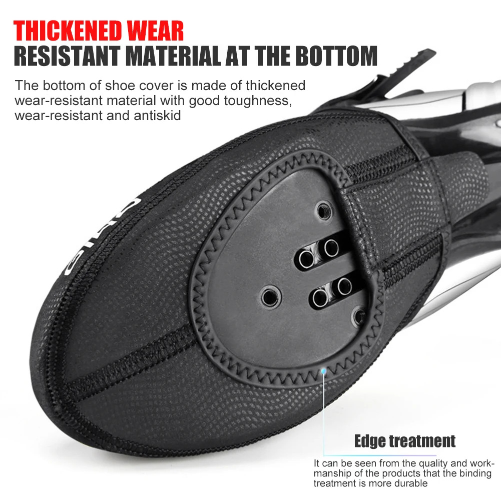 

MTB Mountain Road Bike Windproof Cycling Self-locking Toe Covers Durable Practical Thermal Bicycle PU Sport Shoe Cover