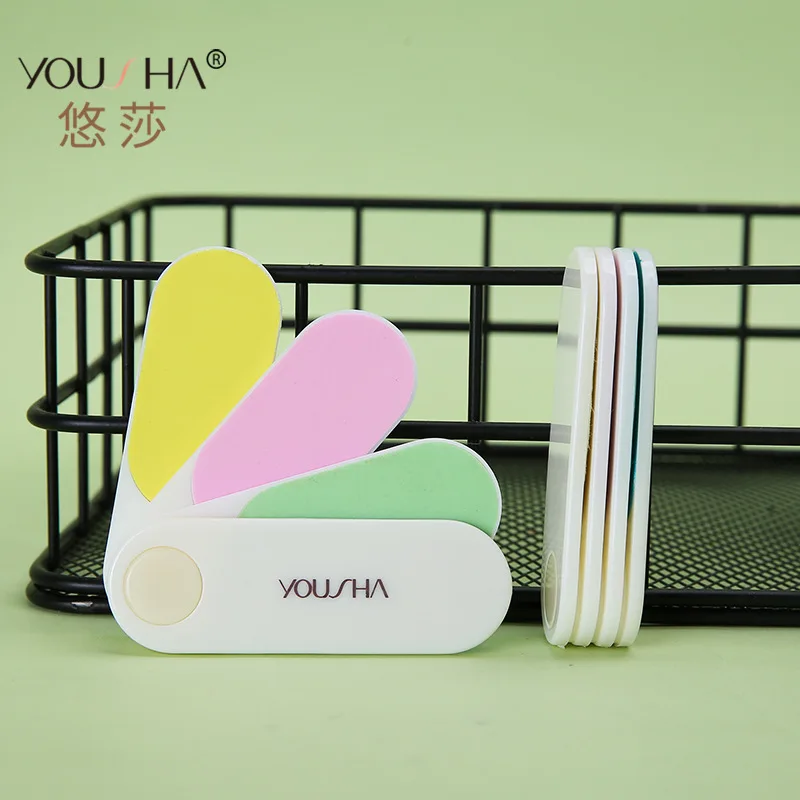 Вентилятор-форма d вращающийся буфер для ногтей ABS Материал портативный Павлин