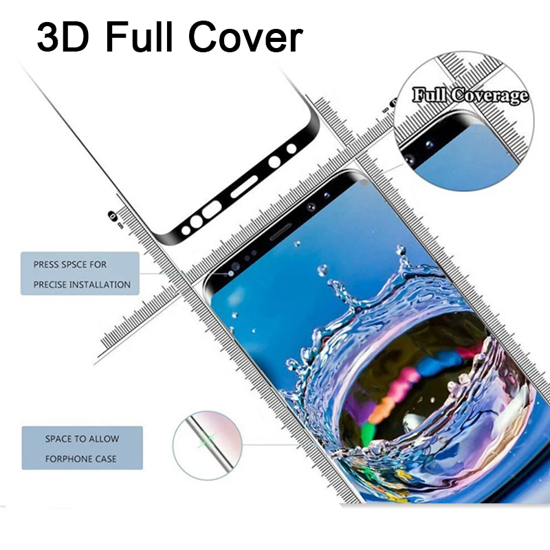 3D жесткое Защитное стекло для экрана телефона Samsung S10 9H HD закаленное Galaxy S8 S9 Plus Note 8