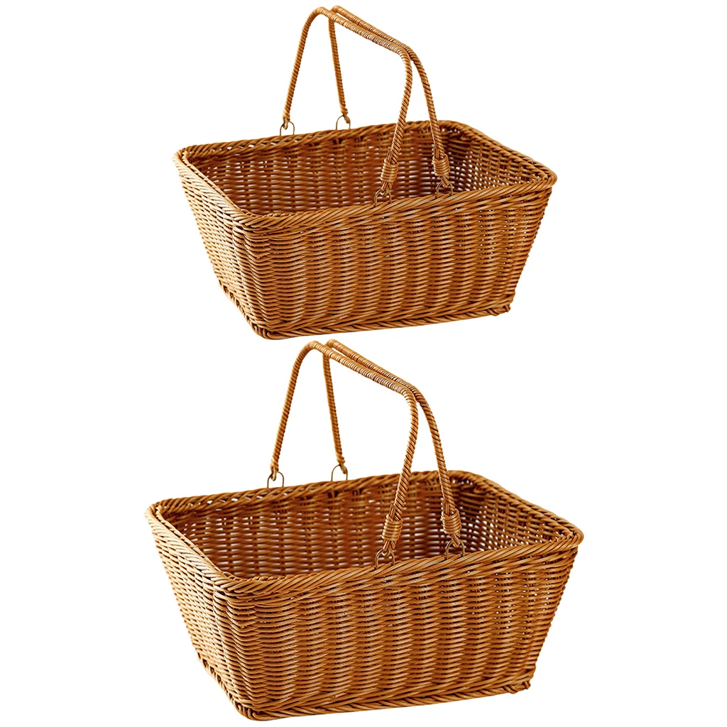 Picnic Basket Handmade Shopping Sundry Organizer with Double Handles for Wedding Gifts | Дом и сад