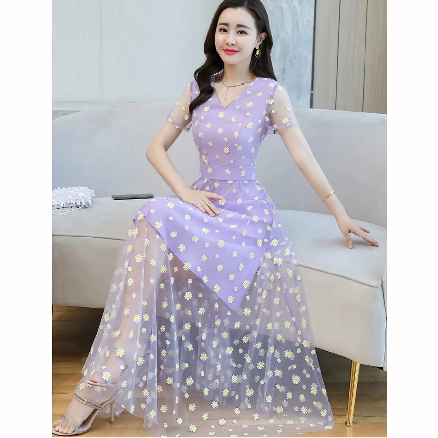 2021 сезон: весна-лето отпуск шифоновое Сетчатое макси платья размера плюс с